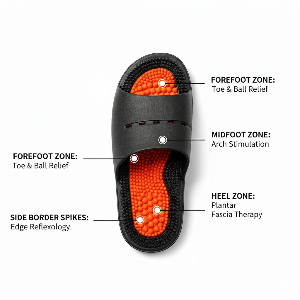 Acupressure Massage Slippers - Reflexology Sandals for Foot Pain Relief