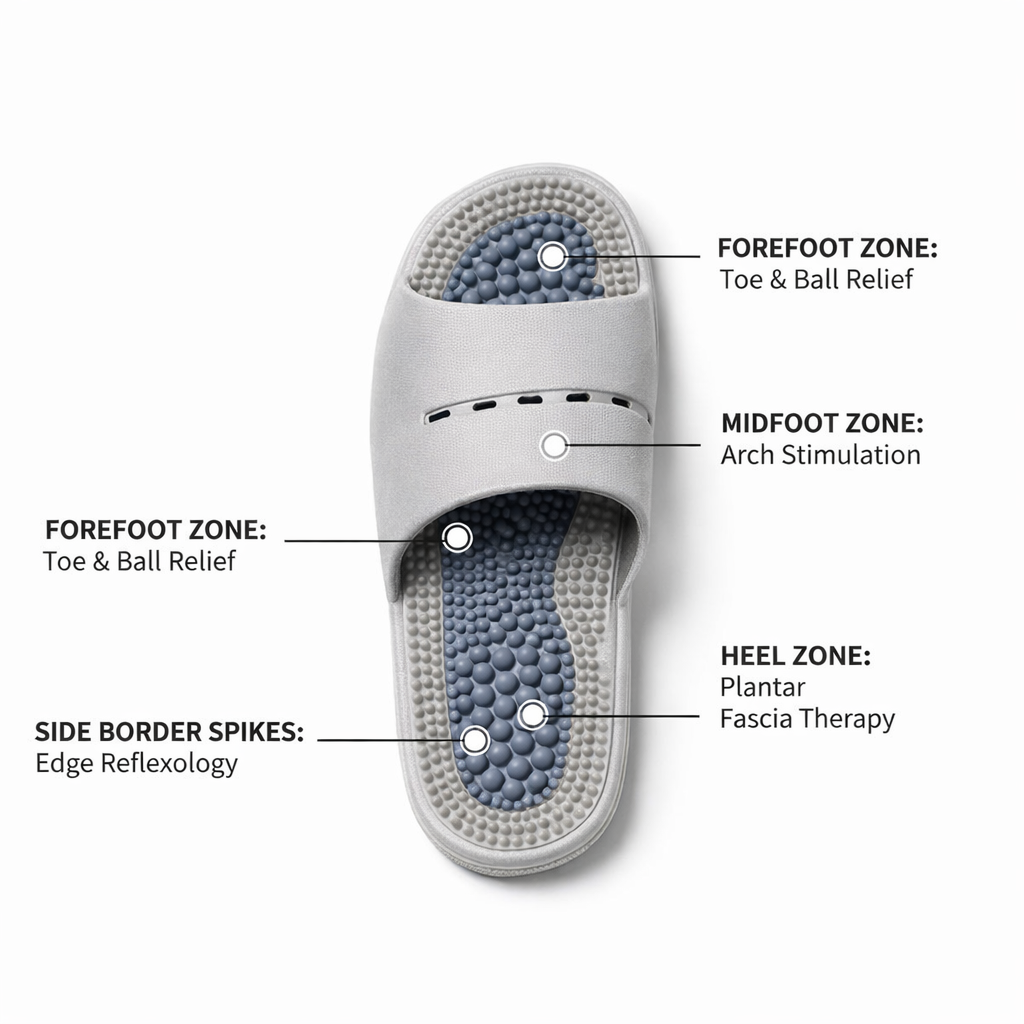 Acupressure Massage Slippers - Reflexology Sandals for Foot Pain Relief